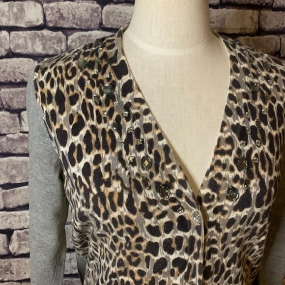 Chico's Animal Print Cardigan Size Medium - Picture 2 of 10